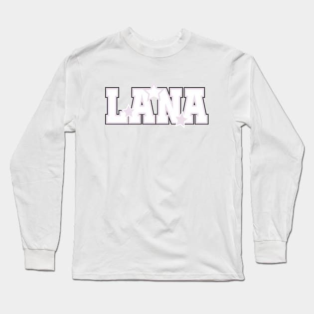 lana del rey - pink/black star design Long Sleeve T-Shirt by Erin Smart